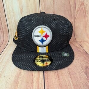 Pittsburgh Steelers‎ NFL New Era 59FIFTY Fitted Sideline Hat Size 7 5/8 NEW